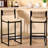 Sansoucy Of 2 Bar Stools Paper Rope Weave Dining Chairs And Metal Frame-342332494