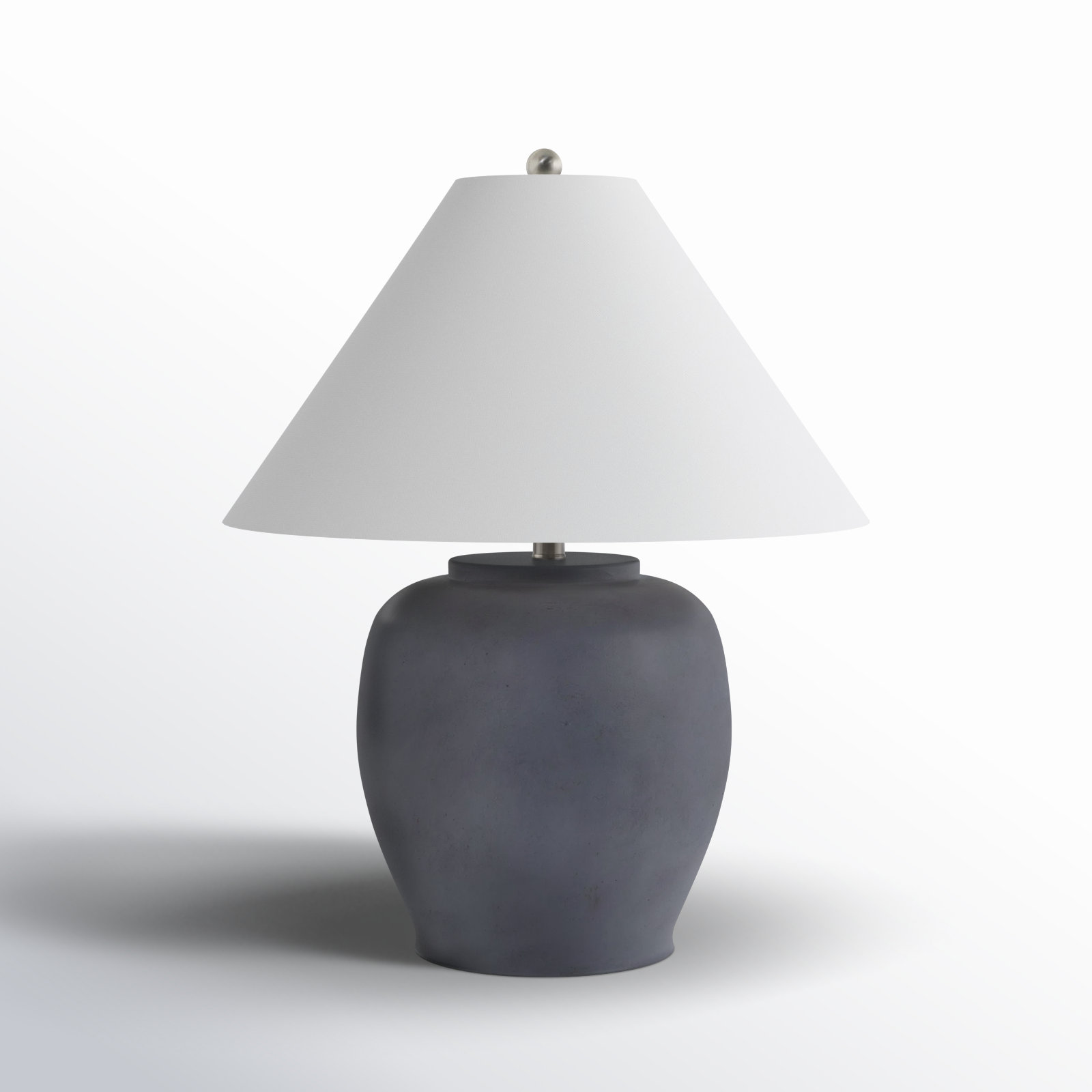 Concrete Table Lamp, White, Gray