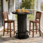 Table basse en métal et bois noir, style campagnard rustique pour petits espaces