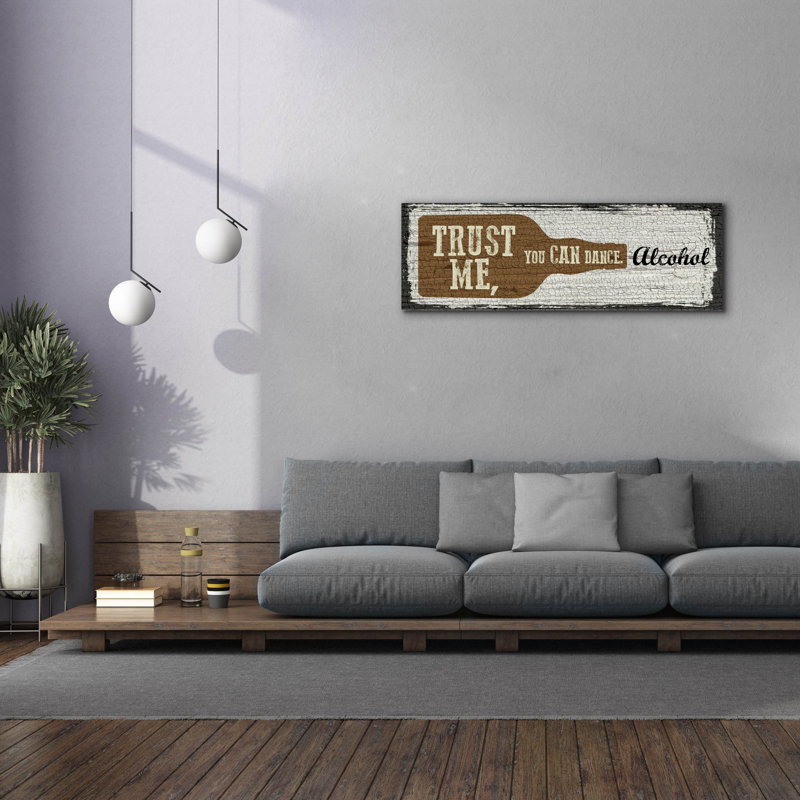 «Liquor Sign I» par Erin Clark, art mural sur toile, H 20 po x l 60 po x P 1,5 po