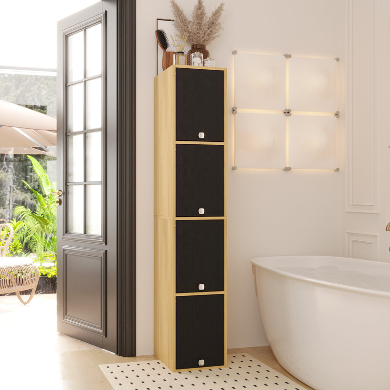 Space-Saving 4-Door Up-And-Over  Bathroom Storage Cabinet