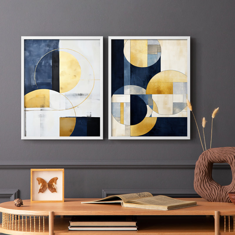 ABSTRACT Series DLVIII - Impression encadrée de qualité supérieure - prête à être accrochée - aucun clou requis - aucun clou requis