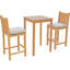 Outdoor 3 - Piece Teak Bistro Set with Cushions-1372400154