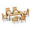 8 Seats 9 Pcs Grade-A Teak Wood Dining Set: 86" Canberra Rectangle Table And 8 Caranas Armless Chairs #11Ca1900-851331514-851331493
