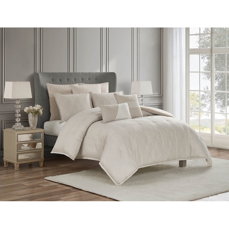Lauryn Almond Comforter Set, Queen Comforter + 2 Standard Shams