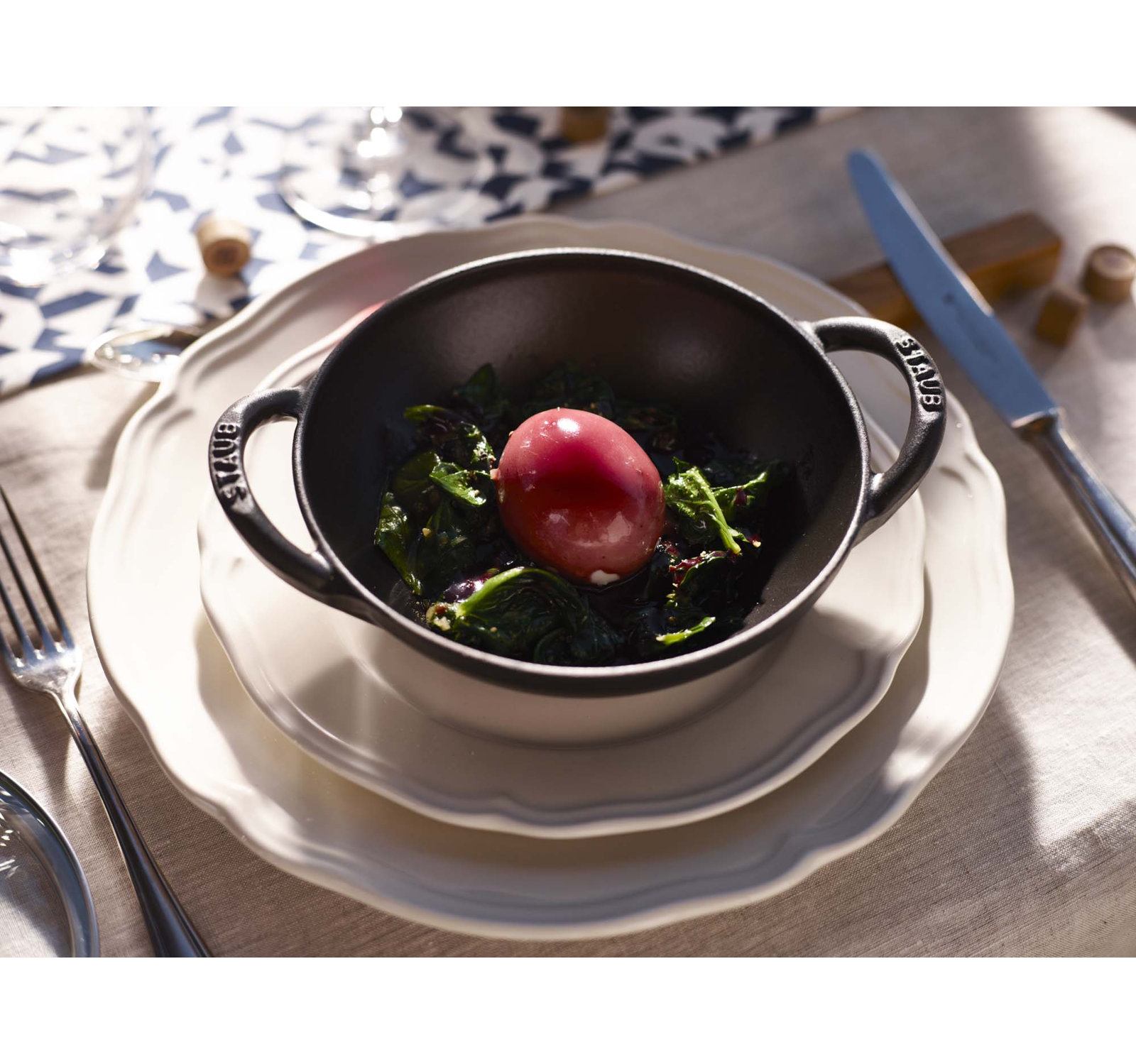 Staub Minis Cast Iron 0.5-qt Baby Wok, Black Matte