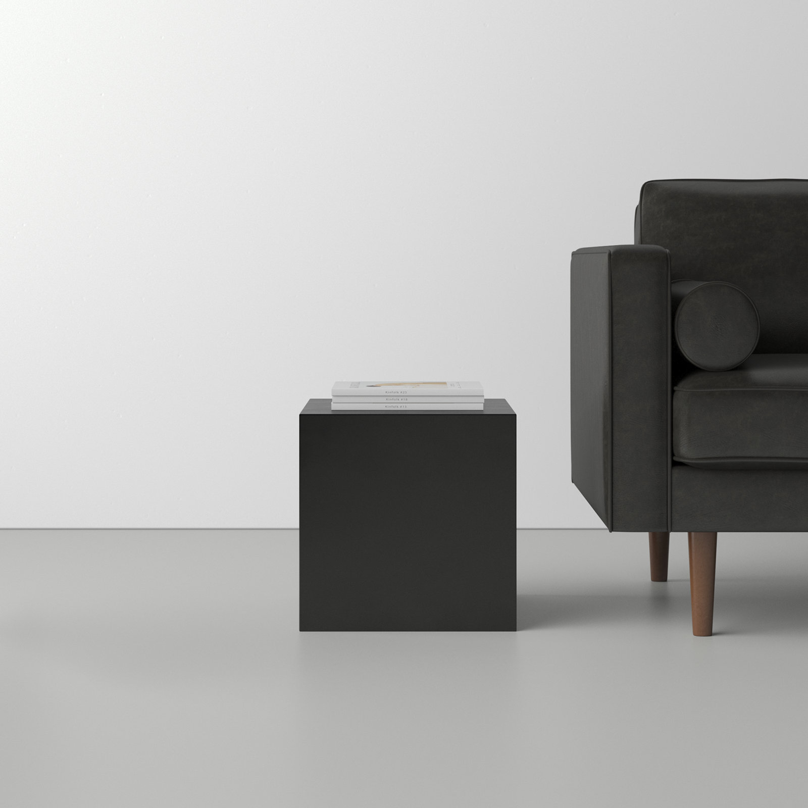 Jules End Table, 16" H x 16" W x 16" D, Black