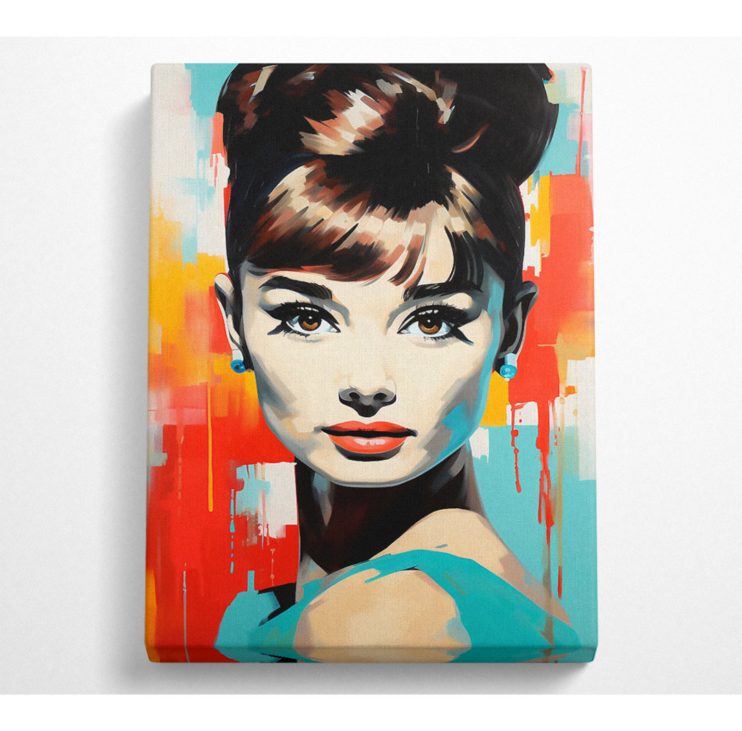 Audrey Hepburn Abstrakt - Kunstdrucke auf Leinwand