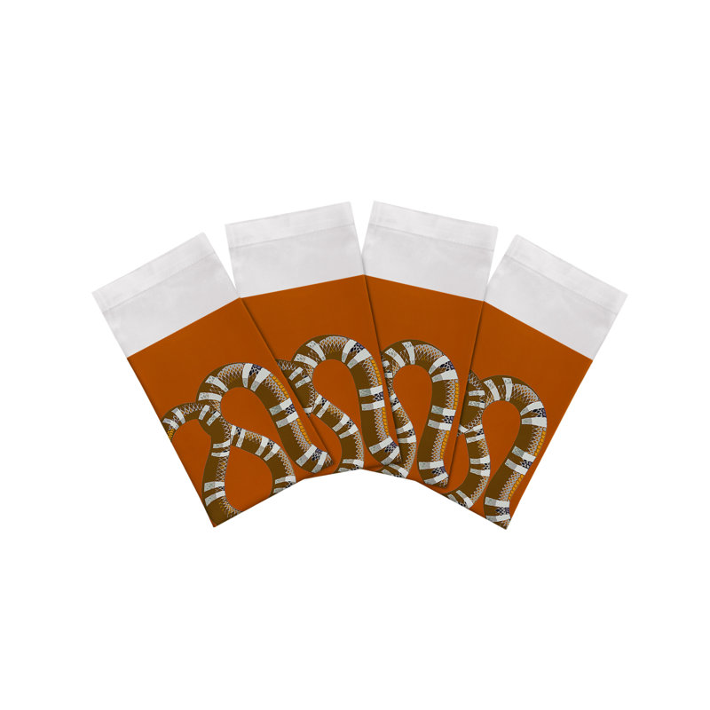 Serpent Cotton Sateen Dinner Napkins, Burnt Orange