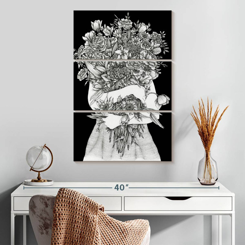 Harnek rassemblant un jardin, H 32 po x l 20 po