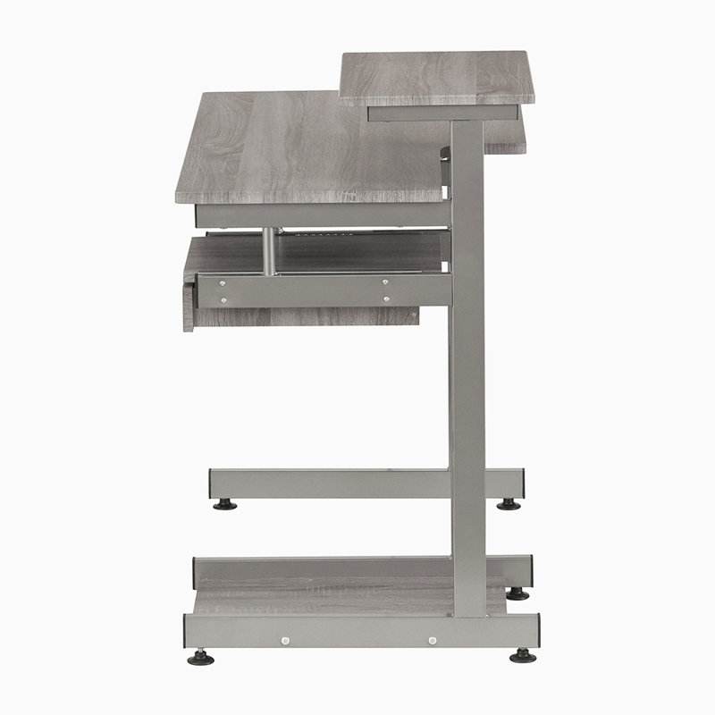 Bureau d'ordinateur mobile complet, Gris