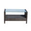 Table basse d'extérieur avec verre trempé, tissage brun, 34,6 x 20,5 x 17,7 pouces, résistante à l'eau et à l'assemblage, assemblage requis