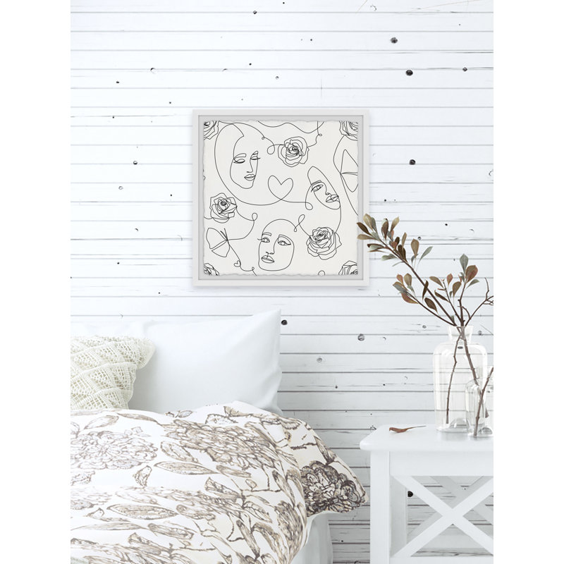 Flowers And Faces by Marmont Hill - Single Picture Frame Print, 30cm H x 30cm W x 3.81cm D