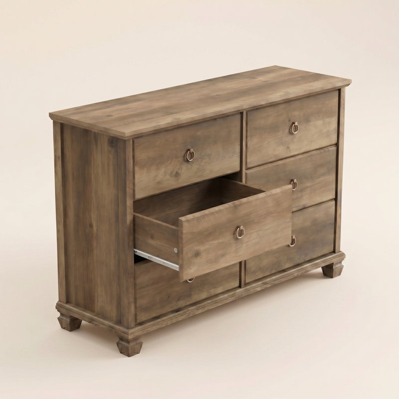 Commode 6 tiroirs Weston, Chêne noueux