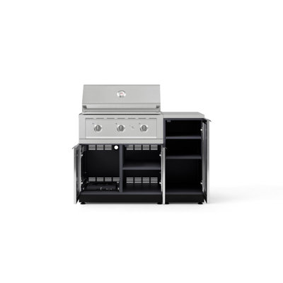 Ensemble d'armoire d'extérieur 4 pièces en aluminium gris ardoise pour l'extérieur