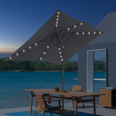 Sayaf 9' x 6' Rectangular Lighted Market Umbrella