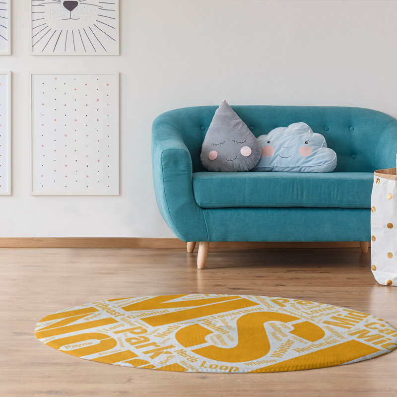 Chenille Indoor Rug, Round 5'