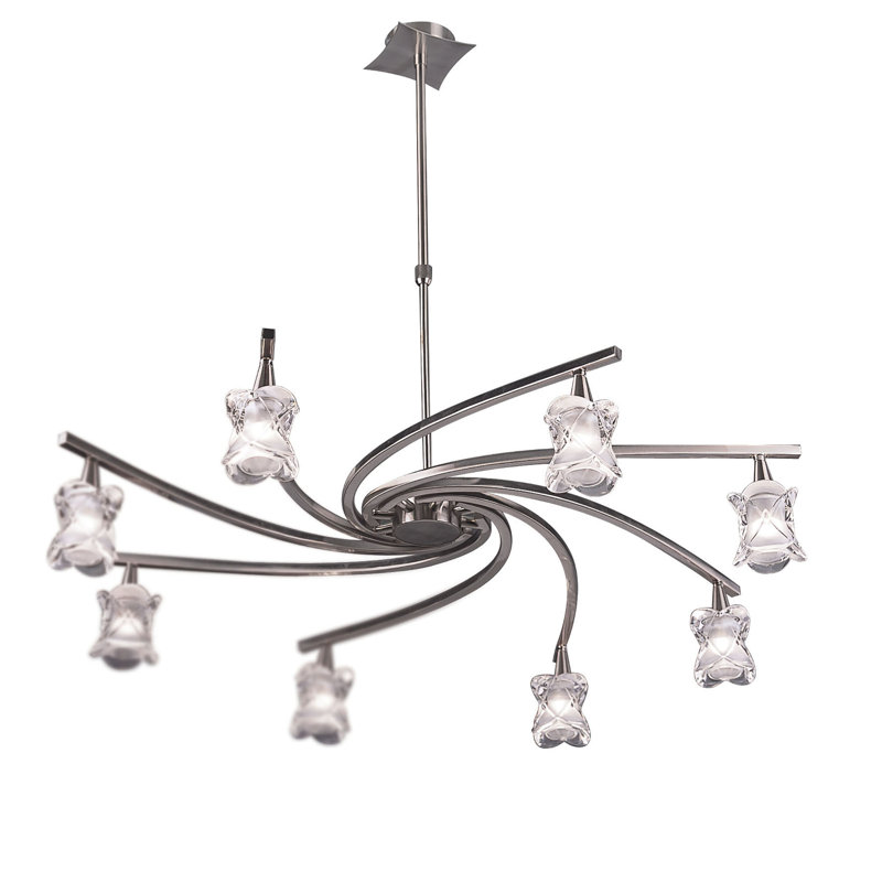 Norfolk 8 - Light Sputnik Chandelier, Satin Nickel