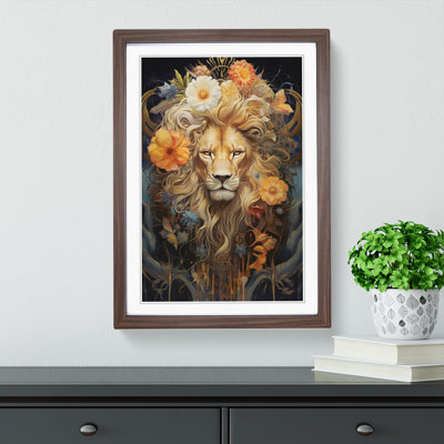 Leo Zodiac Contemporary - Single Picture Frame Print on Wood