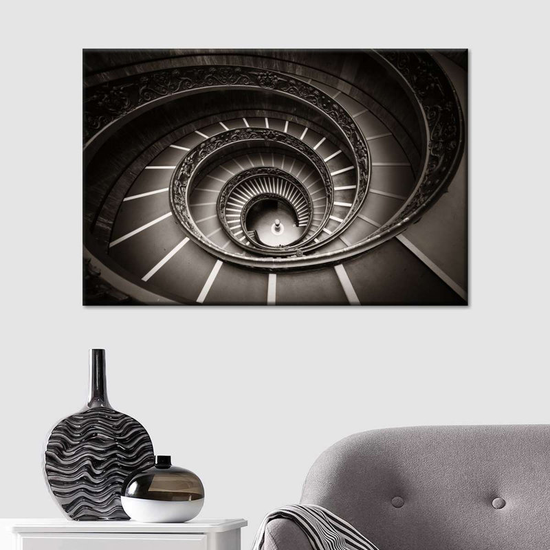 Vatican Winding Staircase Canvas Print, 8" H x 12" W x 1" D