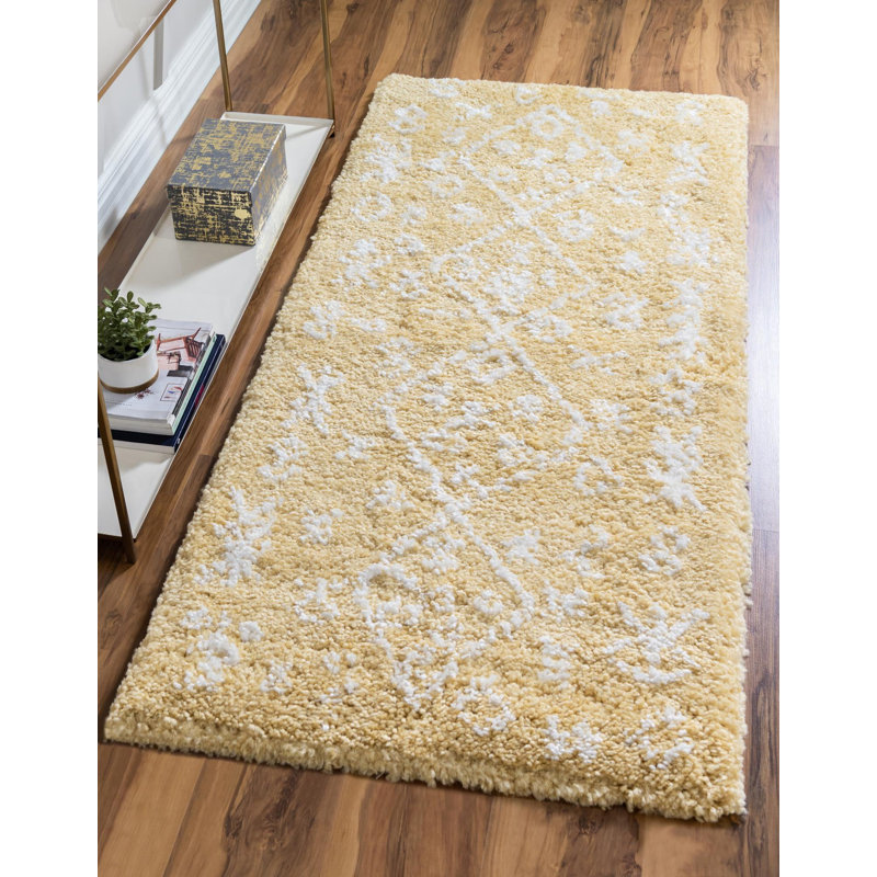 Paquette Geometric Shag Area Rug, Runner 79 x 305cm