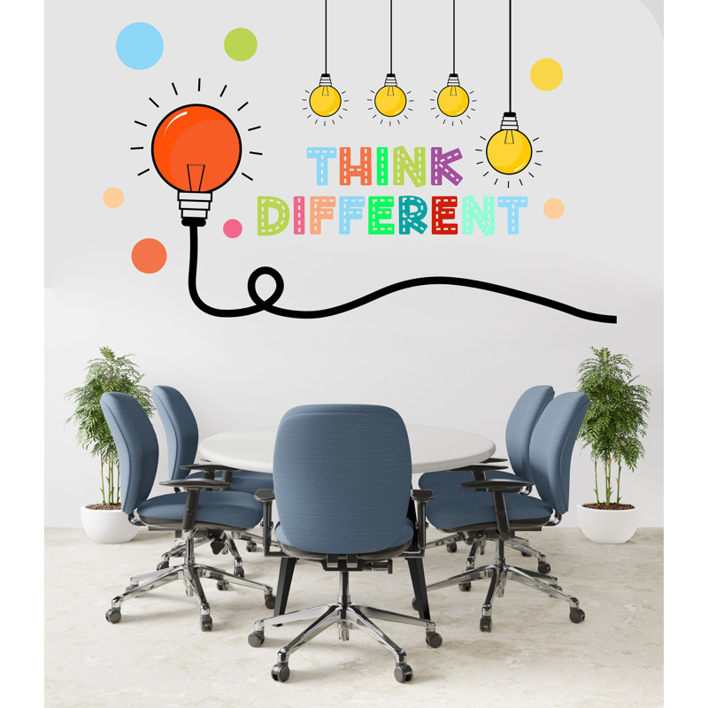 Adhésif décoratif «Think Différent» Idée travail d'équipe, H 20 po x l 32 po