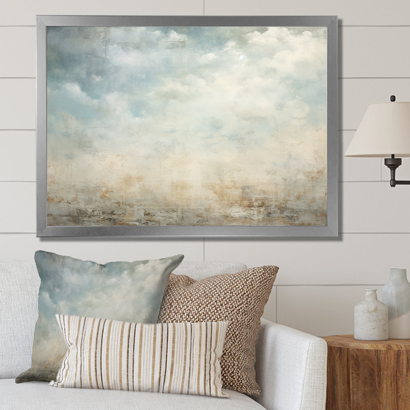 " Elegant Sky Whispers VI ", Silver Single Picture Framed, 12" H x 20" W x 1" D