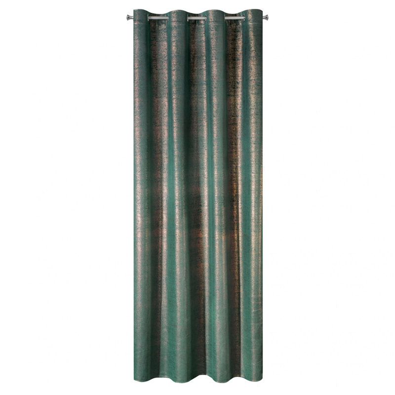 Ajahn Semi Sheer Curtains Single Panel, Dark Turquoise