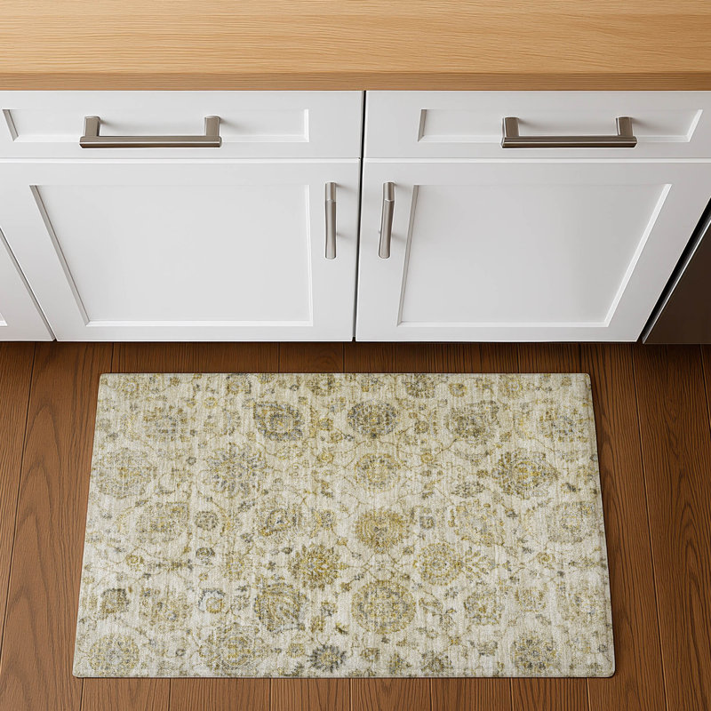 Premium Machine Washable Ashington AMF1833 Damask Rug, Rectangle 1'8" x 2'6"