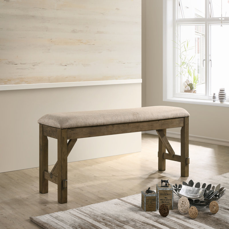 Banc de salle à manger en bois et tissu