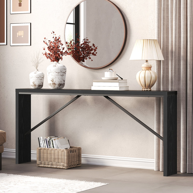 Console Ademara, 31.5" H x 70.9" W x 9.1" D, Noir, noir, noir, noir