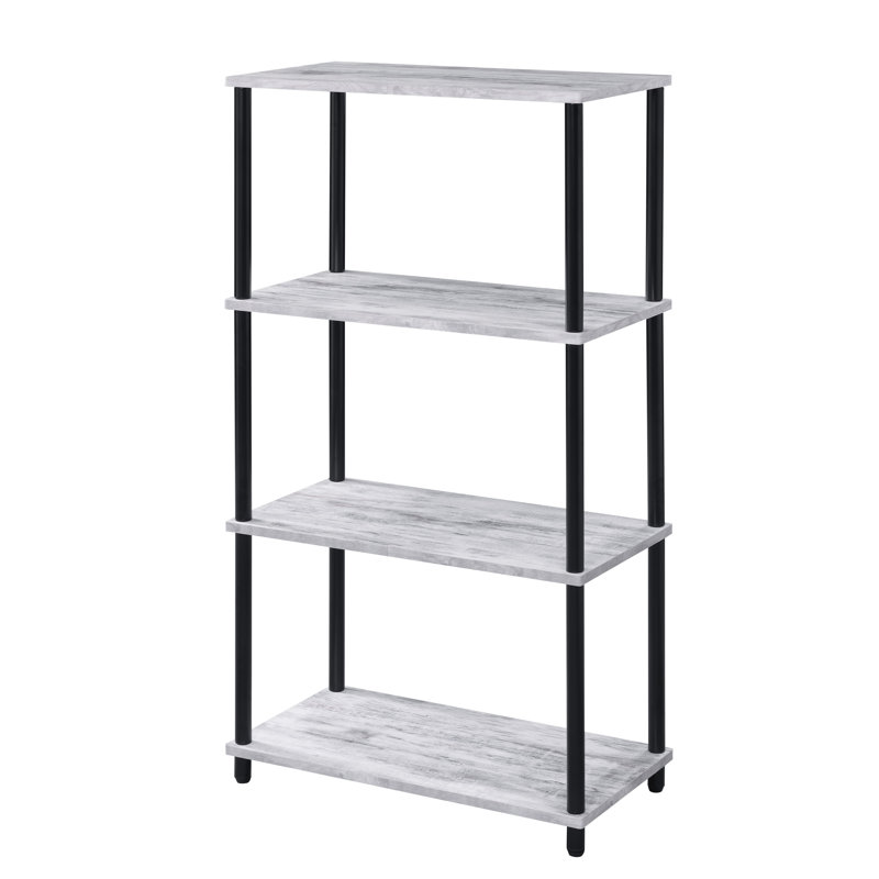 Nypho 3-Shelf Rectangular Bookcase, White