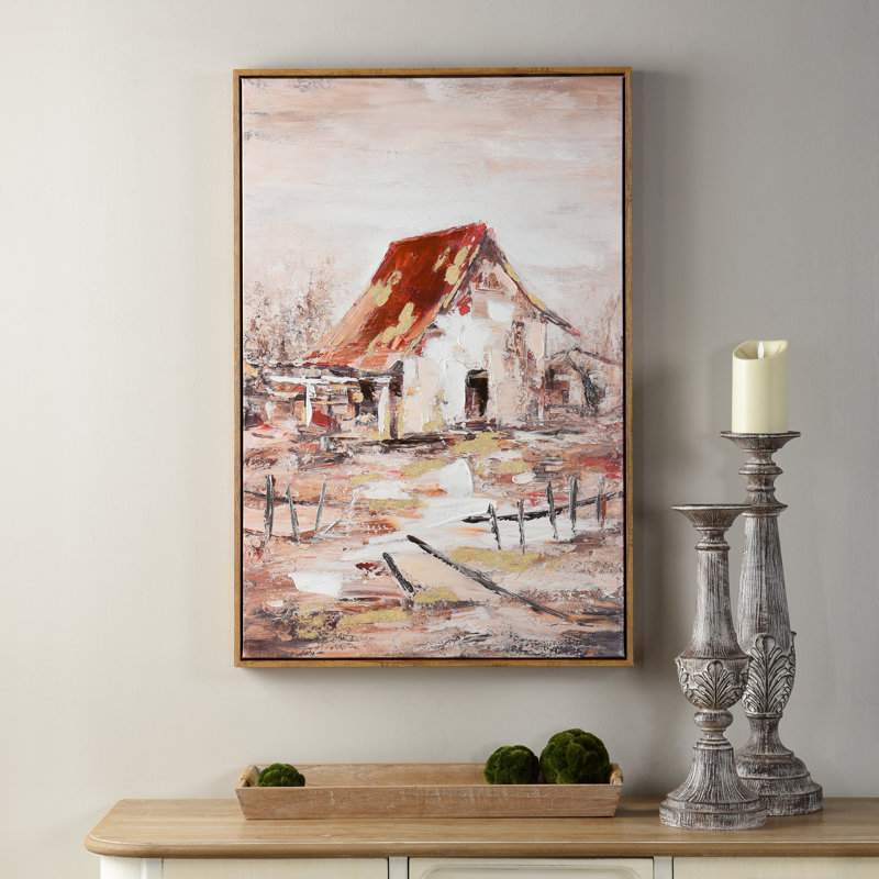 Barn House Canvas Multi Colour Framed Wall Art