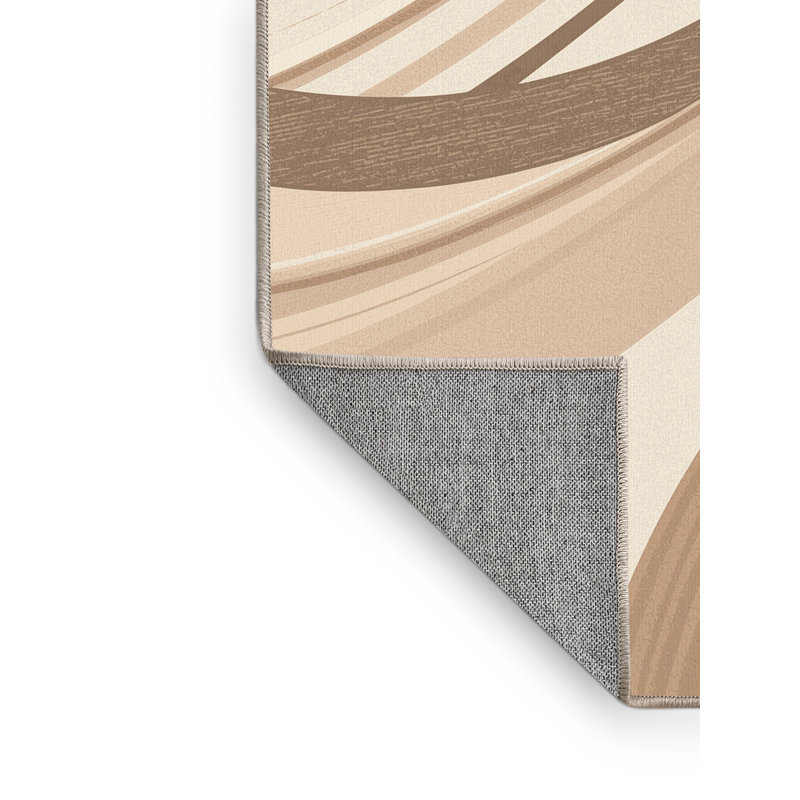 Tapis beige lavable à la machine minimaliste Wynsum, 3x5