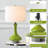 23.5" Green Ceramic Table Lamp with USB & Type-C Ports and Pre-Assembled White Linen Shade-894389606
