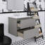 Meuble-lavabo mural 24 po avec lavabo en céramique blanche-1042980476
