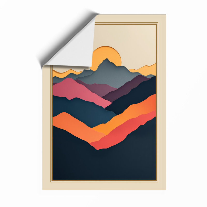 Mountains at Sunrise Modern - Framed Print, Unframed, A1 - 84.1 x 59.4 cm