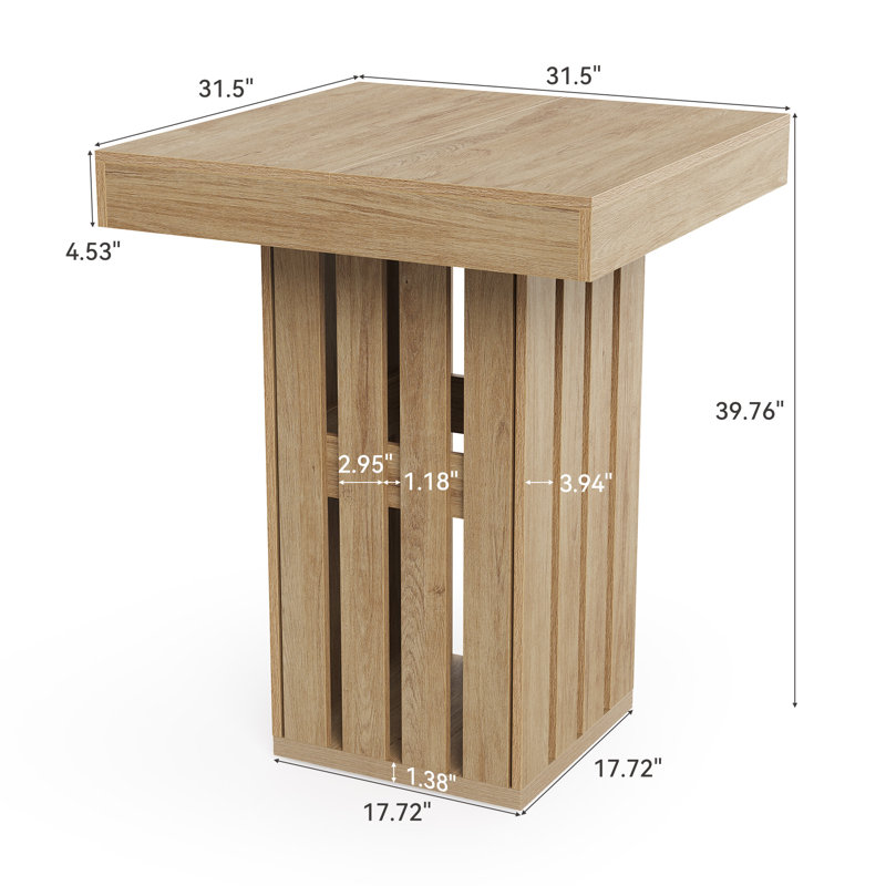 39.37" H Square Pub Height Dining Table
