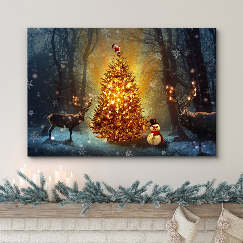 Arbre de Noël X05, impression sur toile tendue, H 32 po x l 48 po