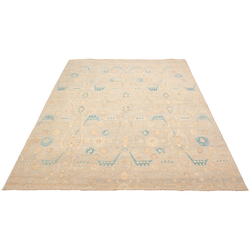 Tapis gris clair Iaconetti Oushak 9 pi 1 po x 12 pi 2 po