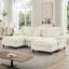 Canapé polyvalent en chenille avec accoudoirs évasés et repose-pieds mobile parfaits pour les espaces de vie modernes et élégants-862509670-862509667-862509664