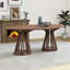 Table de salle à manger moderne, table ovale avec base piédestal robuste-1939068411