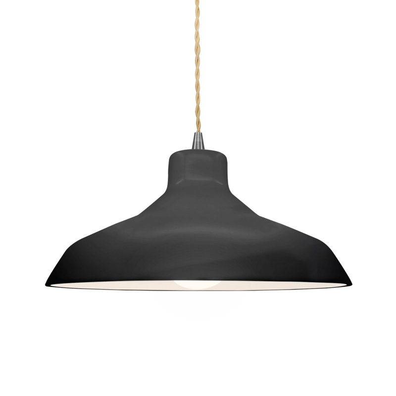 Gela 1 - Light Dome Pendant, 6.25" H x 13.5" W x 13.5" D, Brushed Nickel