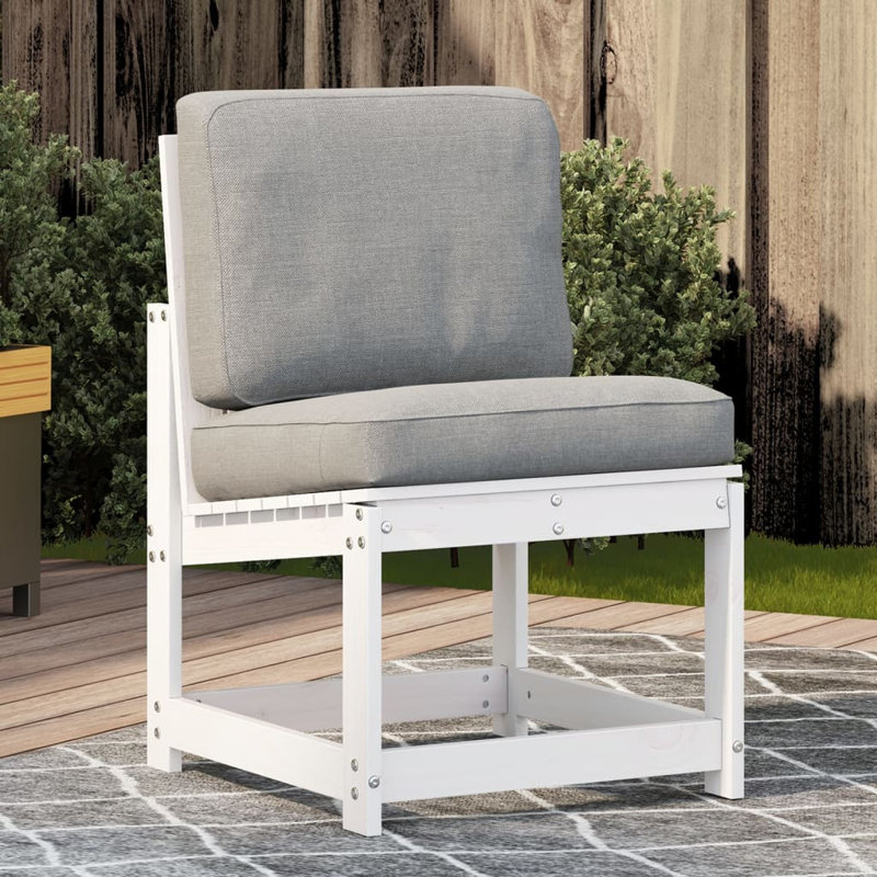 Shiey Outdoor Armless Lounge Chair, White