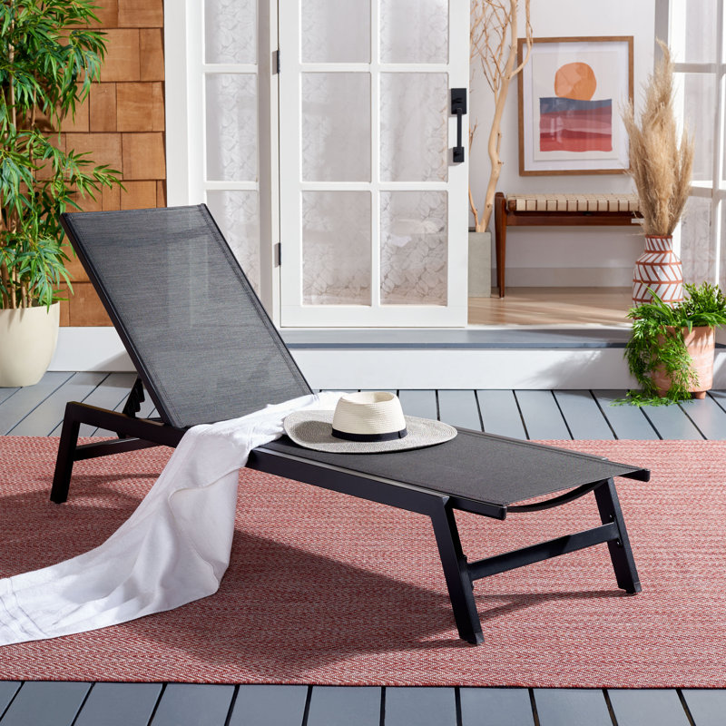 Caela Outdoor Chaise Sunlounger, Black