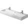 Vero White Ceramic Rectangular Wall Mount Bathroom Sink with Overflow