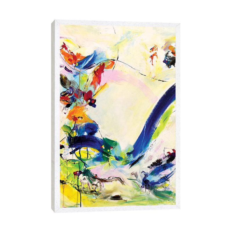Waterfall 1 Piece Painting on Canvas, 66.04 cm H x 45.72 cm W, White Framed