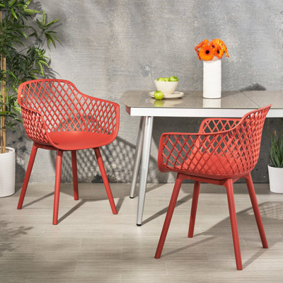 Chaise de coquelicot pour l'extérieur: structure stable, en polypropylène rouge, H 23,39 po x l 20,73 po, H 32,46 po, style minimaliste, stable, 23,2 21 32 po