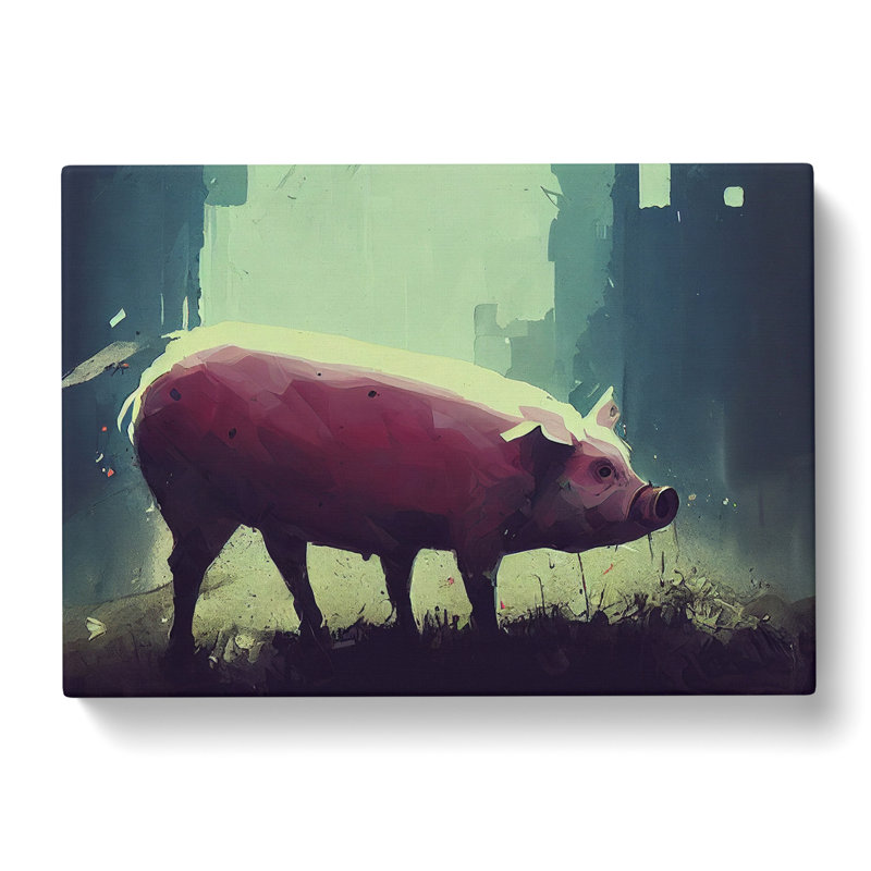 Pig Art Painting Vol.1 - Wrapped Canvas, 50cm H x 76cm W x 3cm D