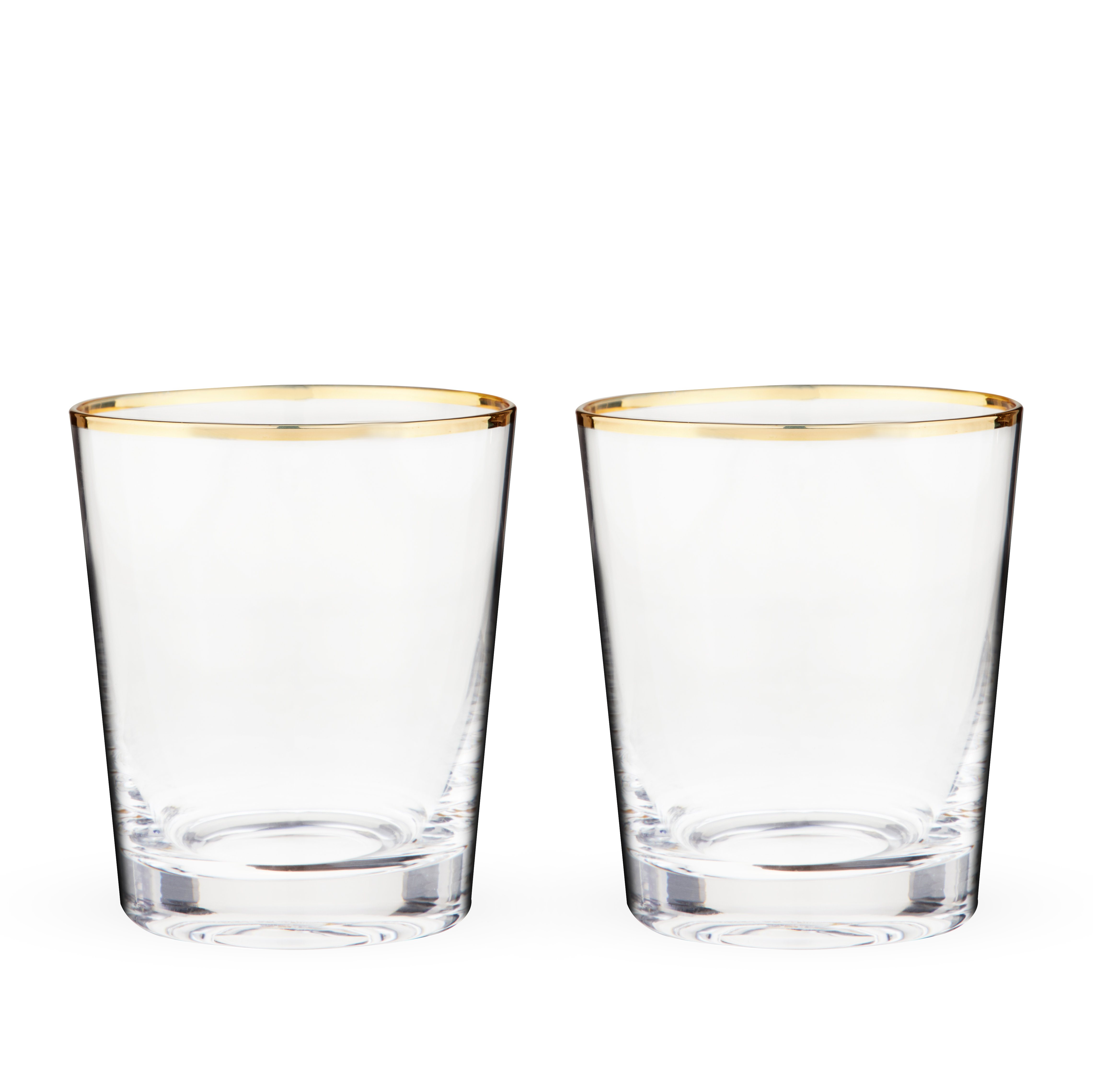 Twine Gilded Tumblers, Gold Rimmed Clear Cocktail Glass Set, Lowball  Glassware, Set Of 2, 10 Ounces - Wayfair Canada